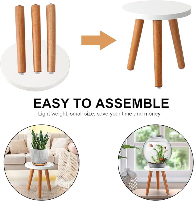 Wood Plant Stand Indoor, Mid Century Modern Planter, Wood Flower Pot Stand, Tall Holder Plant Stands for Indoor Boho Rustic Wooden Stool for Plant Pot Holder(A1)