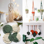 UHAPEER Macrame Kits for Adults Beginners, DIY Macrame Plant Hanger Kit and Macrame Supplies, with 3 mm Macrame Cord Cotton, Macrame Meads, Wooden Rings, Dream Catcher Rings, Craft Kits for Adults