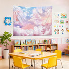 HVEST Pink Cloud Tapestry Colorful Abstract Clouds Natural Landscape Tapestries Wall Hanging for Bedroom Living Room Teen Dorm Indie Decor Poster Blanket,60x40 Inches