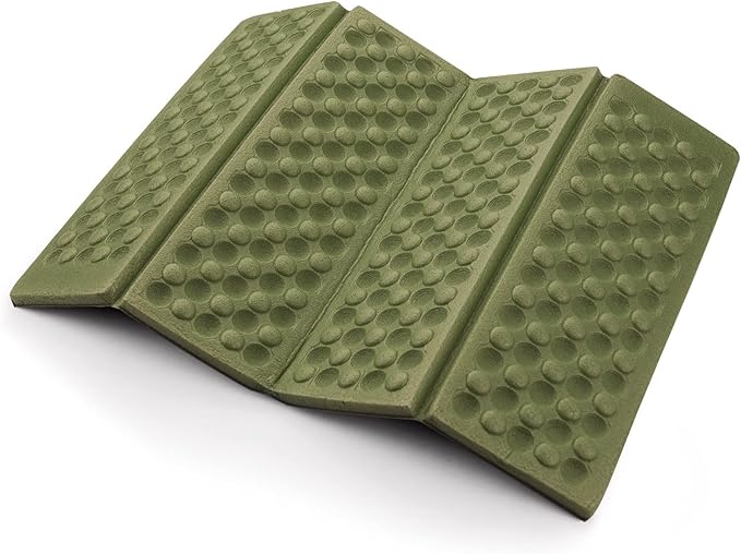 AceCamp 3940 Portable Lightweight Mini Waterproof Folding Mat, Foam Sitting Pad for Outdoor Activities, Foldable Kneeling and Seat Cushion for Comfort, Red