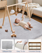 SEPARO Large Thick Baby Play Mat for Floor,Padded 79x118 Foam Mat,Tummy Time Mats,Soft Support&Plush Feel Nursery Rug,Non Slip for Toddler,Infants,Kids Play,Yoga,Baby Crawling Mats (Light Grey)