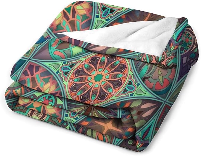 Vintage Mandala Throw Blanket Bohemian Boho Colorful Blanket for Sofa Bed Couch Chair Or Dorm 30"x40"