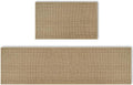 Artoid Mode Washable Non-Skid Kitchen Rugs and Mats Set of 2, Rubber Backing Absorbent Kitchen Mats for Floor Front of Sink Hallway - 17x29 and 17x60 Inch