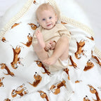 insular Cotton Muslin Baby Blanket with Tassel, Boho Bohemian Muslin Swaddle Blanket Baby Receiving Blanket with Fringe, Nursery Decor Throw or Nursing Blankets, 47" x40”, Labrador