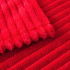 MIULEE Red Fleece Blanket with Stripe Pattern Fuzzy Flannel Soft Warm Throw Blanket Plush Cozy Christmas Boho Decor 30"x40"