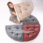 Fan-Shaped Floor Cushion Corner Nook Floor Pillow, Meditation Cushion for Sitting or Yoga, Kids Play Cushions Thick for Indoor or Outdoor Seating 28"*28" Ivory