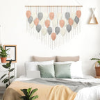 Alynsehom Large Macrame Wall Hanging, Boho Woven Tapestry, Chic Modern Bohemian Handmade Leaf Feather Wall Art Home Decor for Apartment Dorm Living Room Bedroom Nursery Backdrop (51.5" W X 33.5" L)