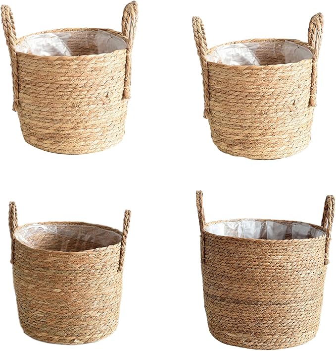 Straw Plant Baskets Indoor Woven Plant Pots for Planter Flower Pots Plant Pots Decorations Laundry Baskets Household