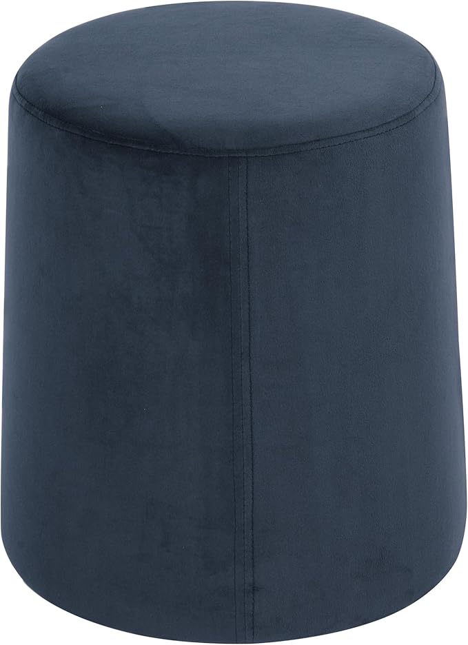 Spatial Order Organic Shape Ottoman (No Lid, Seat Only) | HomePop Home Décor | Round Pouf Foot Rest – Blue Velvet