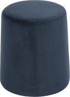 Spatial Order Organic Shape Ottoman (No Lid, Seat Only) | HomePop Home Décor | Round Pouf Foot Rest – Blue Velvet