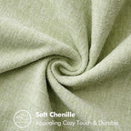 MIULEE Pack of 2 Couch Throw Pillow Covers 12x20 Inch Light Green Farmhouse Decorative Pillow Covers with Stitched Edge Soft Chenille Solid Dyed Spring Pillow Covers for Sofa Bed Living Room