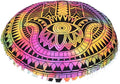 CRAFT KALA Boho Large Floor Pillow Pouf Cover Mandala Meditation Room Pillow Cover for Adults Round Bohemian Seating Pouf Cushion Cover for Kids Playroom 22" Multi Hamsa