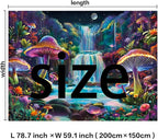 Dermijer Blacklight Tapestry Fantasy Mushroom Forest Tapestries UV Reactive Waterfall Tapestry Moon Night Neon Flower Landscape Wall Hanging for Home Decor L78.7×W59.1