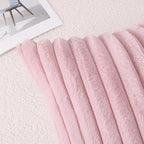 Pallene Faux Fur Plush Throw Pillow Covers 24x24 Set of 2, Luxury Soft Fluffy Striped Decorative Pillow Covers for Sofa, Couch, Living Room, Blush Pink
