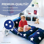 Butterfly Craze Floor Lounger Cover - Floor Bed Conversion - Creates Custom Sleeping Pad - Portable Mattress Alternative - Star Navy, King Size