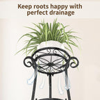 LASZOLA 3 Tier Black Metal Plant Stand for Multiple Large Planters Indoor Outdoor Organizer, Heavy Duty Tall Flower Stand for Corner Patio Bathroom Office, Modern Sturdy Vertical Iron Rack, Cat Proof