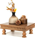 EOSAHR Pine Wood Display Riser for Home Decor – Rustic Pedestal Stand for Displaying Home Decorations, Cake Stand or Small Plants – Ideal Modern Best Boho Chic Decor(Brown)