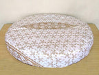 ICC Large Hippie Mandala Round Floor Pillow Cover Ottoman Pouf Cover Daybed Oversized Cotton Cushion Cover with Heavy Duty Zipper Seating Ottoman Poufs Dog-Pets Bed (White Gold Ombre, 35" Round)