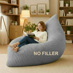 Honeydak 3 in 1 Giant Bean Bag Chair Cover Only (No Filler) Convertible Bean Bag Lazy Floor Sofa Cover Without Filling Washable Versatile Stuffed Animal Storage for Bedroom Living Room (Light Grey)
