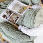 Ultra Soft Cozy Sherpa Throw Blanket, Light Weight Warm Decorative Boho Style Plush Throw Blanket Cover for Couch, Sofa, Bedroom,Travel, Outdoor, 60”x80”, Sage Green