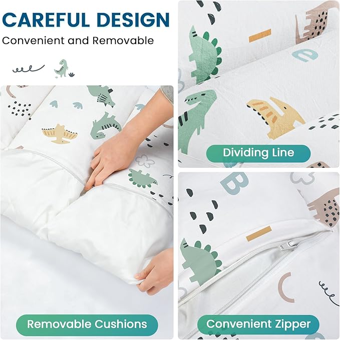 BlueWood Cushion for Climbing Arch, Montessori Philosophy Soft and Non-Slip Pillow for Kids, Pikler Cushion for Reading, Playing, Games, Parties (Dinosaur)
