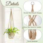 Dahey Macrame Plant Hanger Set of 3 and 2 with Hooks Indoor Hanging Planter Basket 35"/29"/23" Handmade Woven Cotton Rope Flower Plant Holder for Boho Home Decor