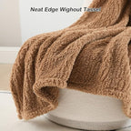 Ultra Soft Cozy Sherpa Throw Blanket, Brown Pattern Reversible, Light Weight Warm Decorative Boho Style Throw Blanket Cover for Sofa, Couch, Bedroom,Travel, 60”x80”