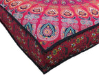 ICC Large Square Floor Pillow Cover Hippie Ottoman Pouf Cover Daybed Cotton Mandala Cushion Cover with Heavy Duty Zipper Seating Ottoman Poufs Dog-Pets Bed (Red/ Yellow Peacock, 35" Square)