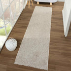 LUXE WEAVERS Solid Machine Woven Beige 2x8 Area Rug, Indoor Stain-Resistant Carpet