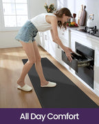 DEXI Kitchen Floor Mats Cushioned Anti Fatigue, 17x95, Long Standing Runner Rug Waterproof, Comfort Memory Foam Padded for Front Sink Laundry, Black