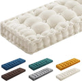 Geelin 42x18 Inch Bench Cushions for Indoor Furniture Chenille Velvet Beige Button Tufted Thicken Seat Pad Mat with Memory Foam, Window Floor Sofa Chair Cushion for Living Room Patio Porch Swing