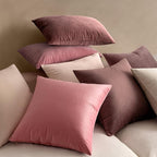 MIULEE Velvet Throw Pillow Covers 16x16 Inch, Pack of 2 - Bright Pink, Soft Solid Decorative Pillow Covers Cushion Cases Modern Luxury Valentines Home Decor for Spring Couch Sofa Bedroom Livingroom