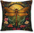 YOU FOUND ME William Morris Abstract Vintage Floral Dragonfly Design Throw Pillow Covers Home Decor, Retro Art Decor Pillowcase Cushion Cover for Bed Sofa Living Room, Square 18x18inch (Dragonfly)