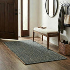 Green Jute & Cotton Braided Rug Runner 2' x 4' – Reversible Soft Accent Rug for Entryway, Kitchen, Bathroom