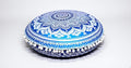 Large Round seat Floor Cushion Chair Ottoman Cover Pouf Pillow Meditation Floor Cushions for Adults Seating pouffe Ottoman Throw Covers Craft Room Furniture for Sitting Cover 22 Inches (Blue)