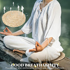 Hand-Woven Round Meditation Cushion Set 3 Pcs Japanese Floor Pillows for Yoga Comfortable Sitting Cushions for Living Room and Dining Room