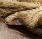 Luxury Plush Faux Fur Blanket Queen Size, Long Pile Golden Yellow with Black Tips Throw, Oversized Super Warm, Fuzzy, Elegant, Fluffy Decorative Blanket for Sofa, Armchair, Couch and Bed, 90"x90"