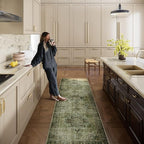 Machine Washable Kitchen Runner Rug: 2'6"x8' Hallway Rug Non Slip Low-Pile Stain Resistant Soft Carpet Runners for Entryway Hallways Kitchen Laundry Room Beside Farmhouse