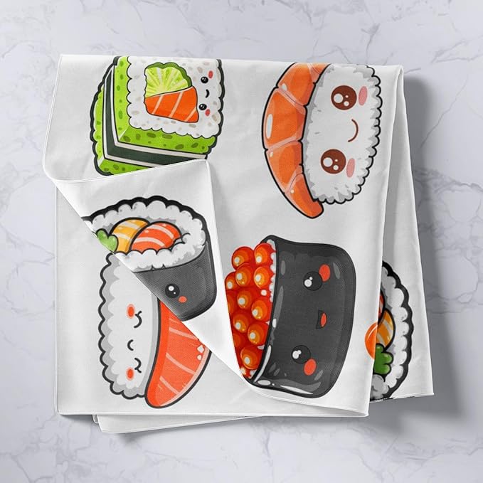 Erosebridal Sushi Pattern Tapestry, Japanese Style Wall Blanket, Food Theme Wall Hanging, Cute Cartoon Bedroom Decor Large 59x82