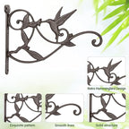 Mkono 2 Pack Hanging Plant Bracket Hook Iron Decorative Plant Hanger for Flower Basket Bird Feeder Wind Chime Lanterns