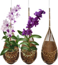 Handmade 100% Thai Bamboo Hanging Orchid Basket – 4 Inch Set of 3 – Easter Gift Idea & Spring Seasonal Decoration