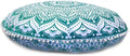 ICC Large Round seat Floor Cushion Chair Ottoman Cover, Pouf Pillow Meditation Floor Cushions Covers, Seating pouffe Throw Covers Craft Room Furniture for Sitting Cover 32" Inches Green