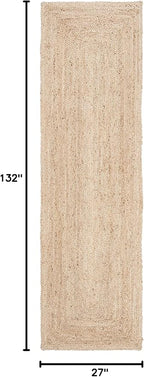 SAFAVIEH Cape Cod Collection Runner Rug - 2'3" x 11', Natural Brown, Handmade Braided Flat Weave Jute (CAP252A)