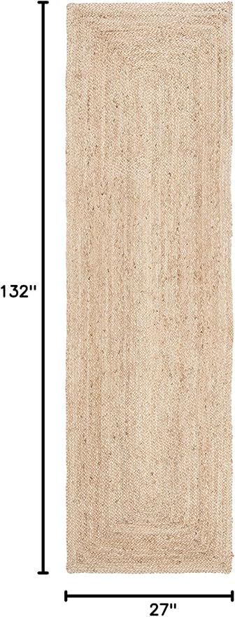 SAFAVIEH Cape Cod Collection Runner Rug - 2'3" x 11', Natural Brown, Handmade Braided Flat Weave Jute (CAP252A)