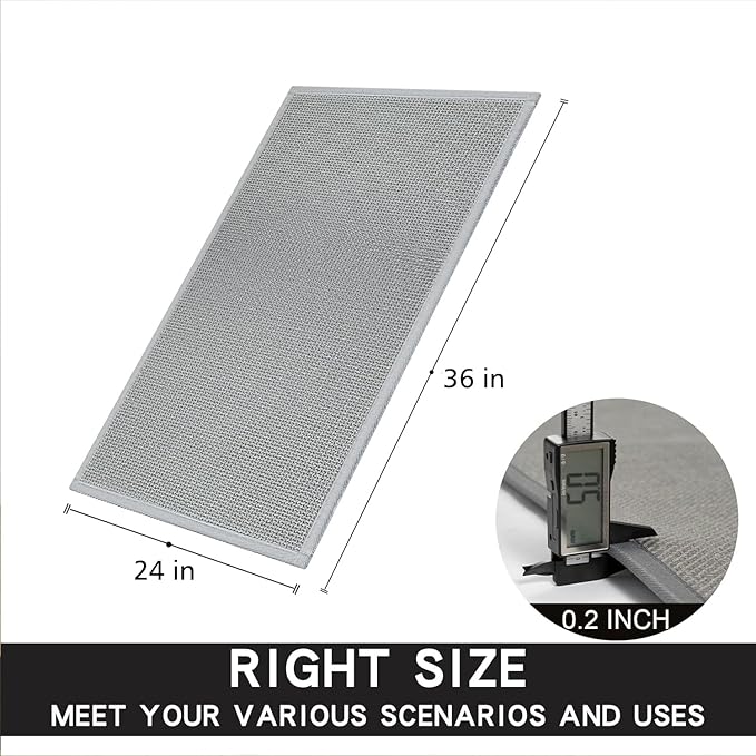 Kitchen Mat 1 PCS, Cushioned Non Slip Rugs for Kitchen Floor, Absorbent Runner Comfort Standing Mats Washable for Kitchen, Office, Home (Grey, 24"x36")