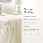 Lush Decor Ruffle Skirt Bedspread Set - 2-Piece Luxurious Farmhouse Bedding - Elegant Ruffle Detail - Timeless Style - Soft Lightweight Sheets - Twin, Ivory