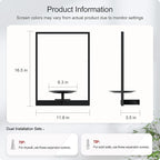 Black Metal Wall Plant Holder - 2-Pack Wall Mounted Plant Stands and Hanging Holders for Indoor Planter and Flower Pot -Rectangle Decor Shelf for Plant Storage (Pot Not Included)