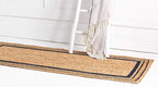 Unique Loom Braided Jute Collection Classic Quality Made Natural Hand Woven with Coastal Design Area Rug (2' 6 x 6' 0 Runner, Natural/ Navy Blue)