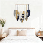 Betylifoy Macrame Leaf Wall Hanging, Boho Wall Decor, Handmade Woven Leaf Feather Boho Tapestry Bohemian Chic Wall Art Decor for Bedroom Living Room Nursery Apartment Backdrop