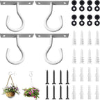 4Pack 2.5Inch Ceiling Hooks for Hanging Plant, Hanger for Indoor and Outdoor Planters Pots Holder, Wall Hook for Plant, Flower Basket, Wind Chimes, Lanterns, Lights, Bird Feeders, Home Decor-White